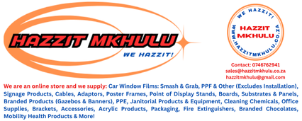 Hazzit Mkhulu Online Store - We Hazzit! We supply a wide range of products. 